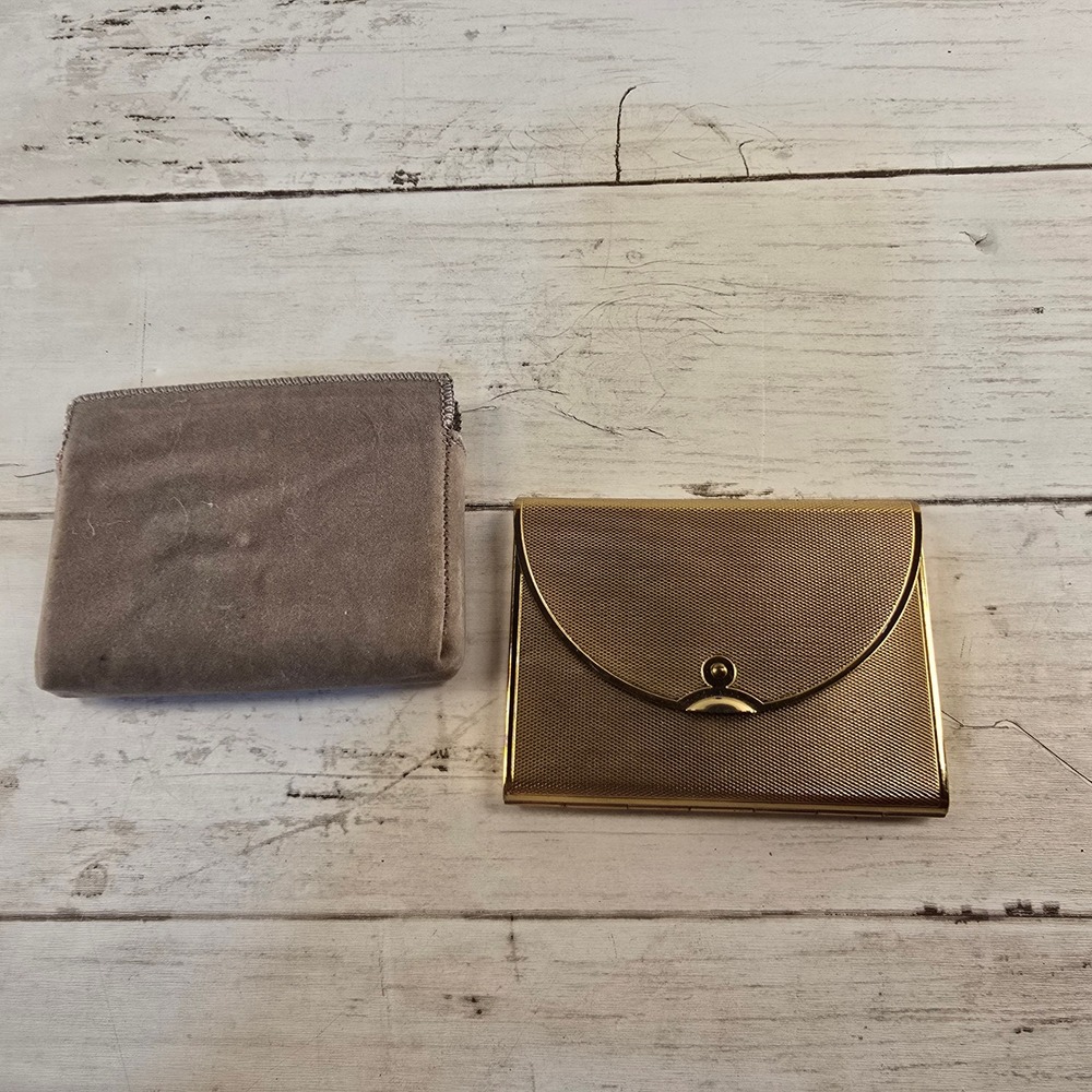 Vintage 1950s Coty Golden Envelope Loose Powder Vanity Compact